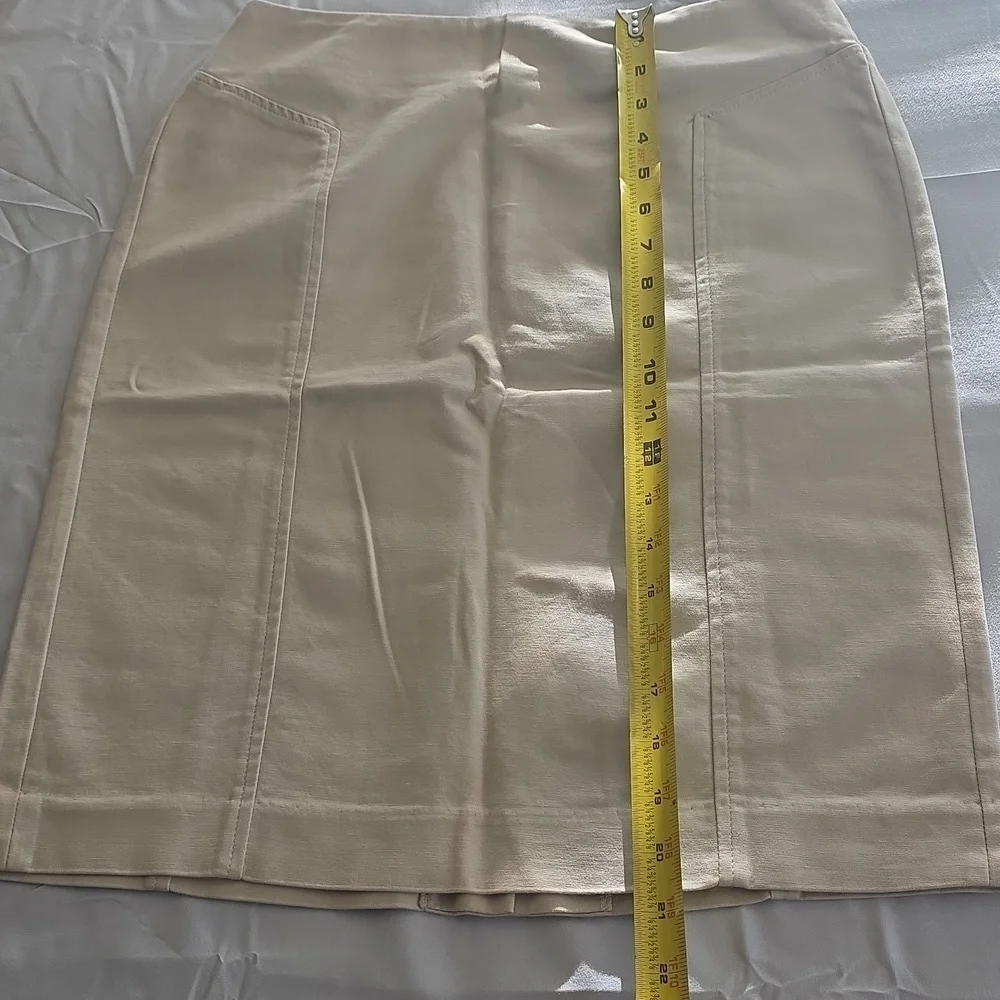 Darjoni Khaki Cotton Pencil Skirt